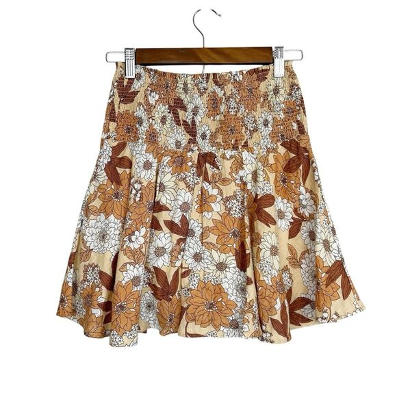 J. Crew Linen smocked mini skirt in zinnia floral Size XXS - Picture 2 of 7